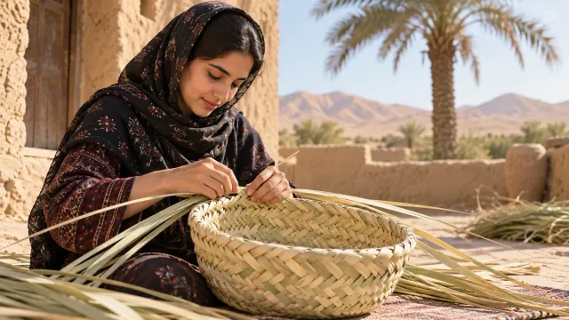 تصویرسازی از خانم سلمی کاربر دیوار فعال در حصیربافی